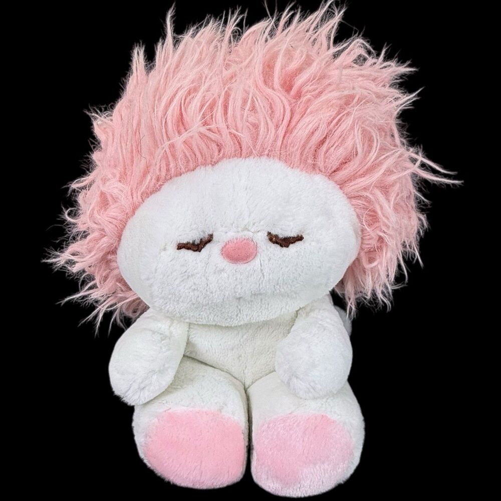 Vintage Dakin Plush Frou Frou Pink Nature Babies Fluffy Hair NO FLOWER 7" 1982